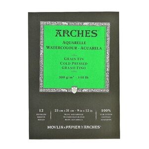 Arches Watercolor Pad 9 In. X 12 In. Cold‎ Pressed 140 Lb. [Pack Of 2] 42052-PK2
